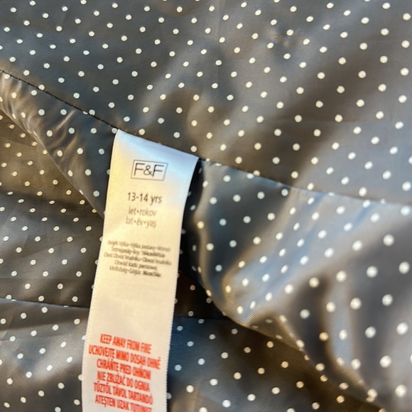 F&F Girls Grey Coat, Size 12-14 - Picture 4 of 4